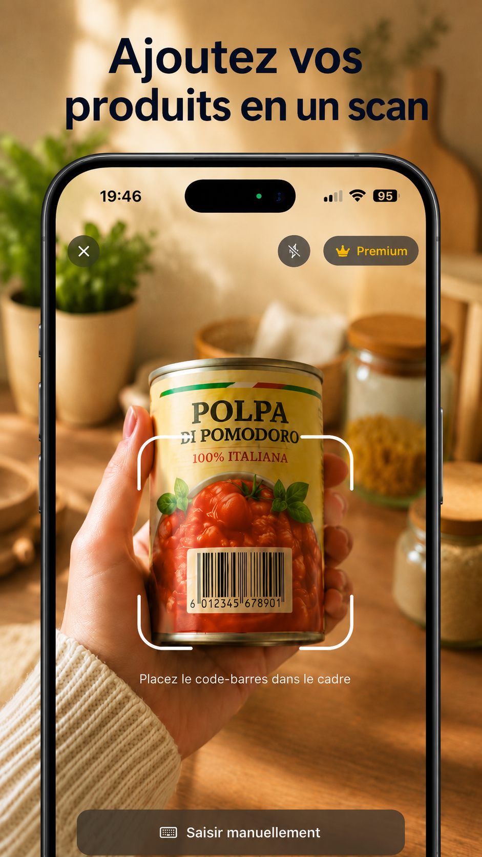 Stockie : scanner de code-barres EAN avec reconnaissance OpenFoodFacts pour ajouter un aliment au stock en quelques secondes